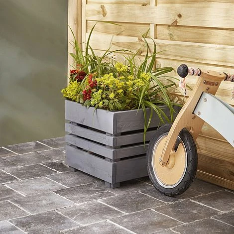 Cerland Geteborg Outdoor Rectangular Wooden Planter 33cm - Image 2