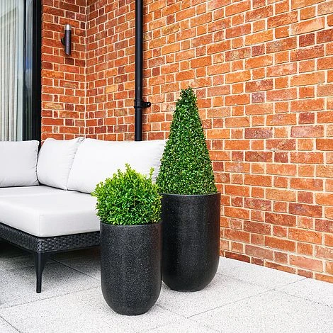 Catania Anthracite Terrazzo Set Of 2 Vases - Image 2