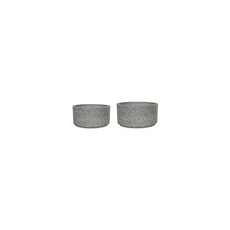Catania Grey Terrazzo Set Of 2 Cylinder Bowls
