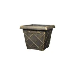 Tuscany Planter Roman Square 31cm Black Bronze Effect