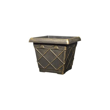 Tuscany Planter Roman Square 31cm Black Bronze Effect