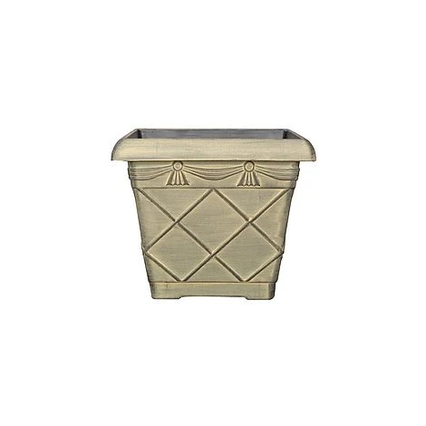 Tuscany Planter Roman Square 31cm - Ebony Grey Effect