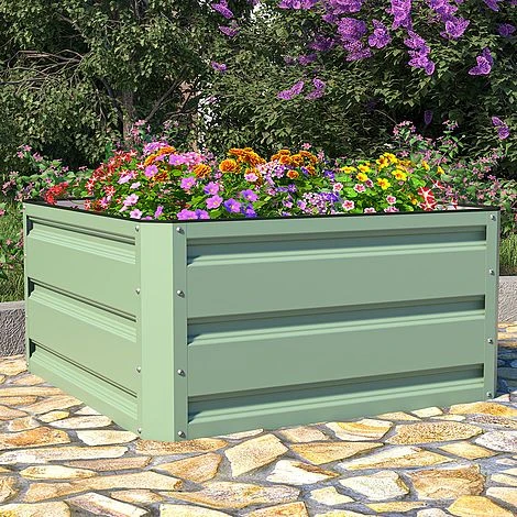 Metal Raised Garden Bed - Light Green - Image 2
