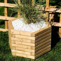 Small 50cm Hexagon Wooden Planter
