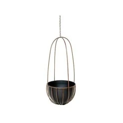 Indoor Kensington Brass Tall Hanging Planter H60Cm D24Cm