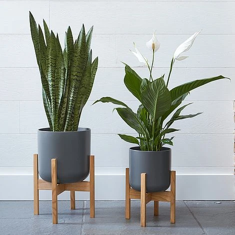 Lisbon Pot And Stand Charcoal D26Cm - Image 2