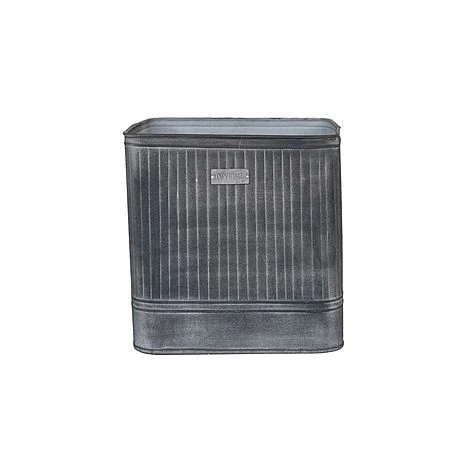 Outdoor Hampton Square Galvanised Metal Planter H35Cm W34Cm