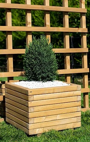 Small 40cm Square Wooden Planter