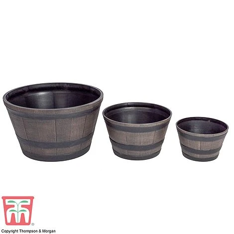 Wooden Barrel Effect Planter – Large - Image 6