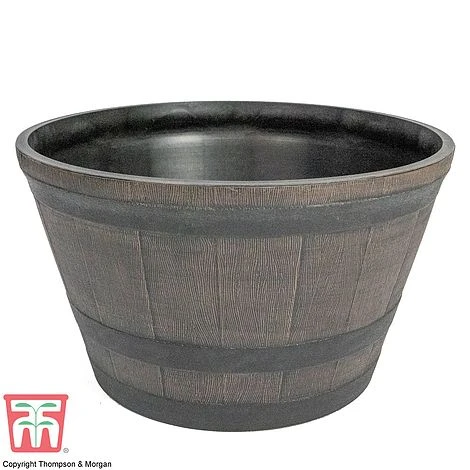 Wooden Barrel Effect Planter – Large - Image 2